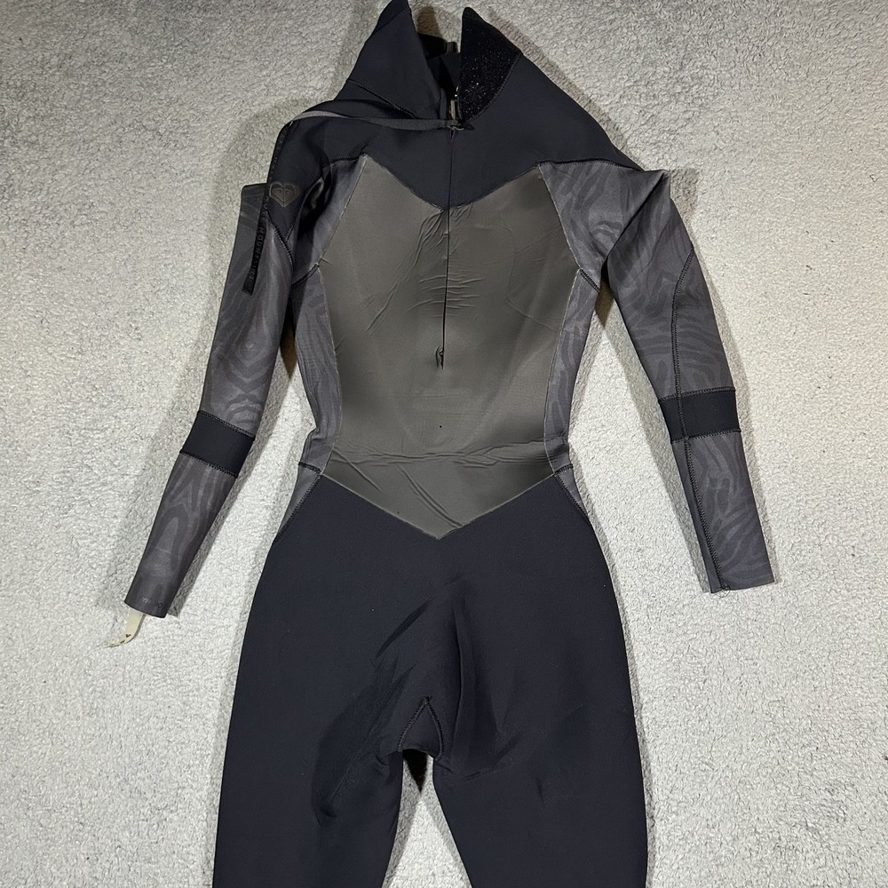 Roxy Syncro Womens Wetsuit Size 6 Grey Black Full Length Back Zip Surf Dive - Picture 3 of 8